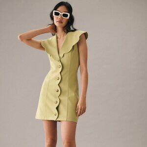 Maeve Scalloped Buttondown Dress - NWT - Citrus Zest in L